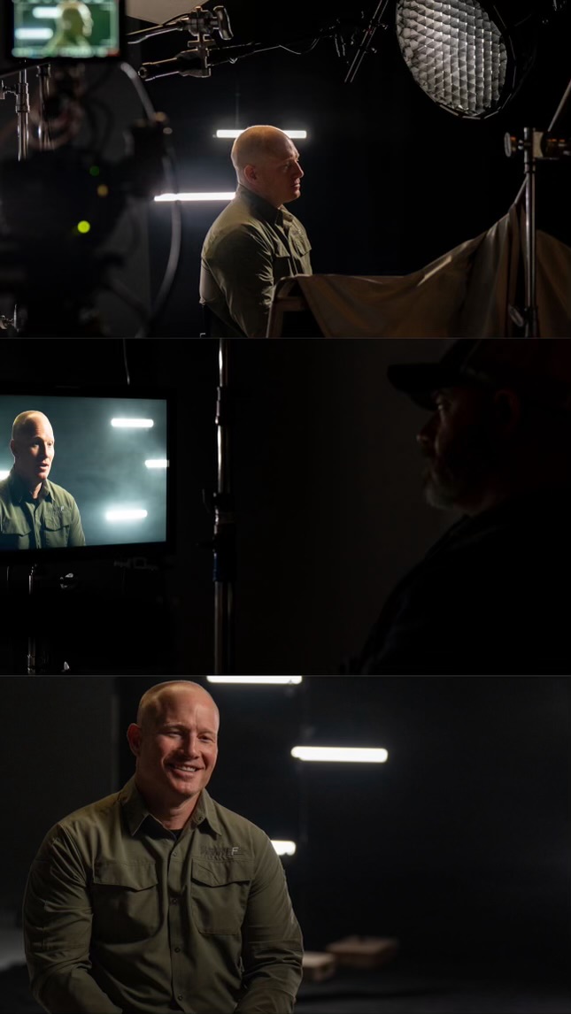 Dave Berke interview alongside combat footage from Ramadi in Fights On
